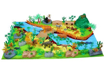 Load image into Gallery viewer, Exclusive Colorful Learning Animal Kingdom Toy Play Set for Kids, Educational Toy Set for Kids, Wild Animal Kingdom 111 Pcs with Play Mat (Multicolor)