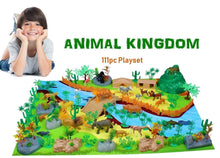 Load image into Gallery viewer, Exclusive Colorful Learning Animal Kingdom Toy Play Set for Kids, Educational Toy Set for Kids, Wild Animal Kingdom 111 Pcs with Play Mat (Multicolor)