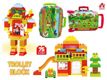 Load image into Gallery viewer, Building Blocks Toys for Kids – 75 Pcs Blocks with Trolley Case, Best Gift Toy, Block Game for Kids, Boys, Children