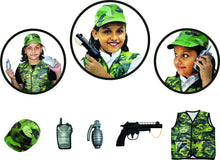 Load image into Gallery viewer, Army Kids Play Tent House Foldable Indoor Outdoor - With Toy Gun, Toy Grenade, Army Jacket And Led Lights Inside-Green