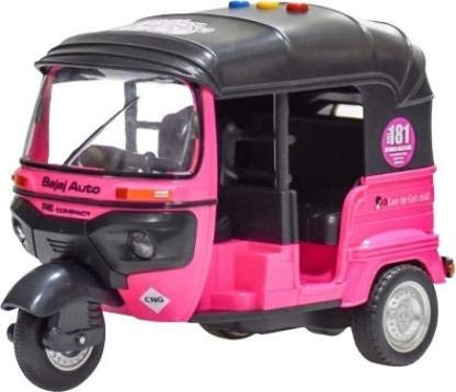 Auto Rickshaw Toy with Light, Sound and Friction Powered Wheel Toy for Kids (Multicolor) (AUTO Rickshaw)