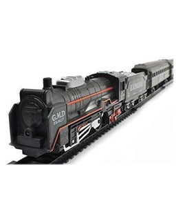 Battery Operated Black Train Toy Set for Kids, Big Size Train Set for Kids | Bump and Go Musical Toy Train