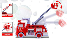 Load image into Gallery viewer, Red Fire Safety Rescue Truck with Emergency Light &amp; Sound. Bubble Blowing Pump and Adjustable Ladder.