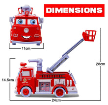 Load image into Gallery viewer, Red Fire Safety Rescue Truck with Emergency Light &amp; Sound. Bubble Blowing Pump and Adjustable Ladder.