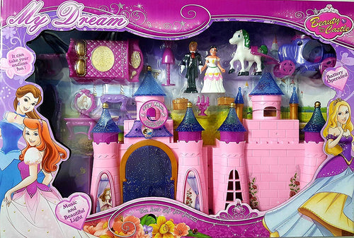 Toys Big Size Castle Doll House with Accessories -Musical Dollhouse and Beautiful Light