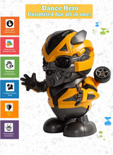 Load image into Gallery viewer, Bump and Go Dancing Hero Robot Toy with 3D Lights &amp; Sound, Dancing Toy, Battery Operated Toy,Kids Baby Electric Toys with Light and Music
