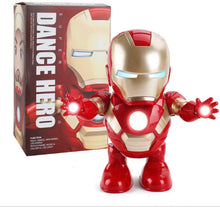 Load image into Gallery viewer, Marvel Avengers Iron Man Dancing Robot Action Toy for Kids with Real Dance Moves Action, Amazing Glowing Light Effects Feature, Music and OPENABLE MASK