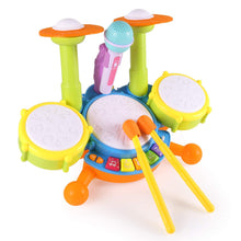 Load image into Gallery viewer, Kids Drum Set, Drum Set for Kids Electric Toys Toddler Musical Instruments Playset Flash Light Toy with Adjustable Microphone, Toys for Boys and Girls