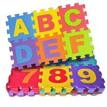 Load image into Gallery viewer, 36 pcs Alphanumeric Non-Toxic EVA Foam, Interlocking Puzzle with ABCD and 0-9 Numbers Set, Mini Size Play Toy Mat for Kids (4 x 4 inch)