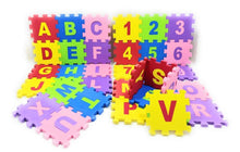 Load image into Gallery viewer, 36 pcs Alphanumeric Non-Toxic EVA Foam, Interlocking Puzzle with ABCD and 0-9 Numbers Set, Mini Size Play Toy Mat for Kids (4 x 4 inch)