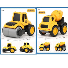 Load image into Gallery viewer, Set of 6 Wheel Metal Construction Trucks Gift Pack Set, Unbreakable Pull Back Friction Powered Engineering Car Construction Vehicle for Kids ,Yellow