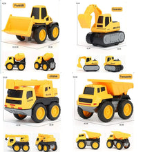 Load image into Gallery viewer, Set of 6 Wheel Metal Construction Trucks Gift Pack Set, Unbreakable Pull Back Friction Powered Engineering Car Construction Vehicle for Kids ,Yellow