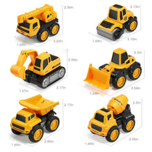 Load image into Gallery viewer, Set of 6 Wheel Metal Construction Trucks Gift Pack Set, Unbreakable Pull Back Friction Powered Engineering Car Construction Vehicle for Kids ,Yellow