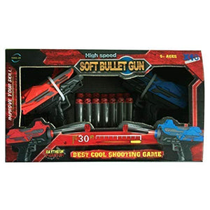 Twin Mini 2 High Speed and Long Range Bullet Gun Pistol Toy with 14 Soft Foam Bullets for Kids