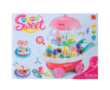 Load image into Gallery viewer, Ice Cream Candy Trolley Cart Pretend Play Set with Music and Lights Toys for Kids Girls Children - 30 Pcs