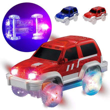 Load image into Gallery viewer, Magic Tracks Bend Flex &amp; Glow Racetrack With Led Flashing Race Cars (Multi Color) 220 Pieces