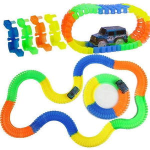 Magic Tracks Bend Flex & Glow Racetrack With Led Flashing Race Cars (Multi Color) 220 Pieces