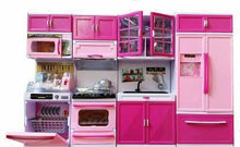 Load image into Gallery viewer, Battery Operated My Modern Kitchen Play Set with Fruits, Light and Musical 3 fold Compartment (Color and Design May Vary)