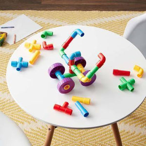 Colorful Creative Education Construction High Quality Plastic Water Pipe Shaped Building Blocks Toy + Assured Free Gift (56 Pieces) (56 Pieces)  (56 Pieces)