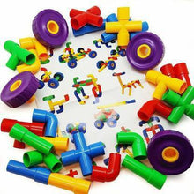 Load image into Gallery viewer, Colorful Creative Education Construction High Quality Plastic Water Pipe Shaped Building Blocks Toy + Assured Free Gift (56 Pieces) (56 Pieces)  (56 Pieces)