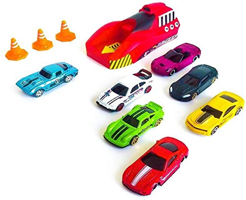 Rapid High Speed Launcher Along With 7 Die cast Metal Car And Stoppers