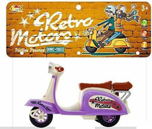 Friction Powered Retro Scooter Toy with Light and Sound Toys Set for Kids (Color and Design May Vary )