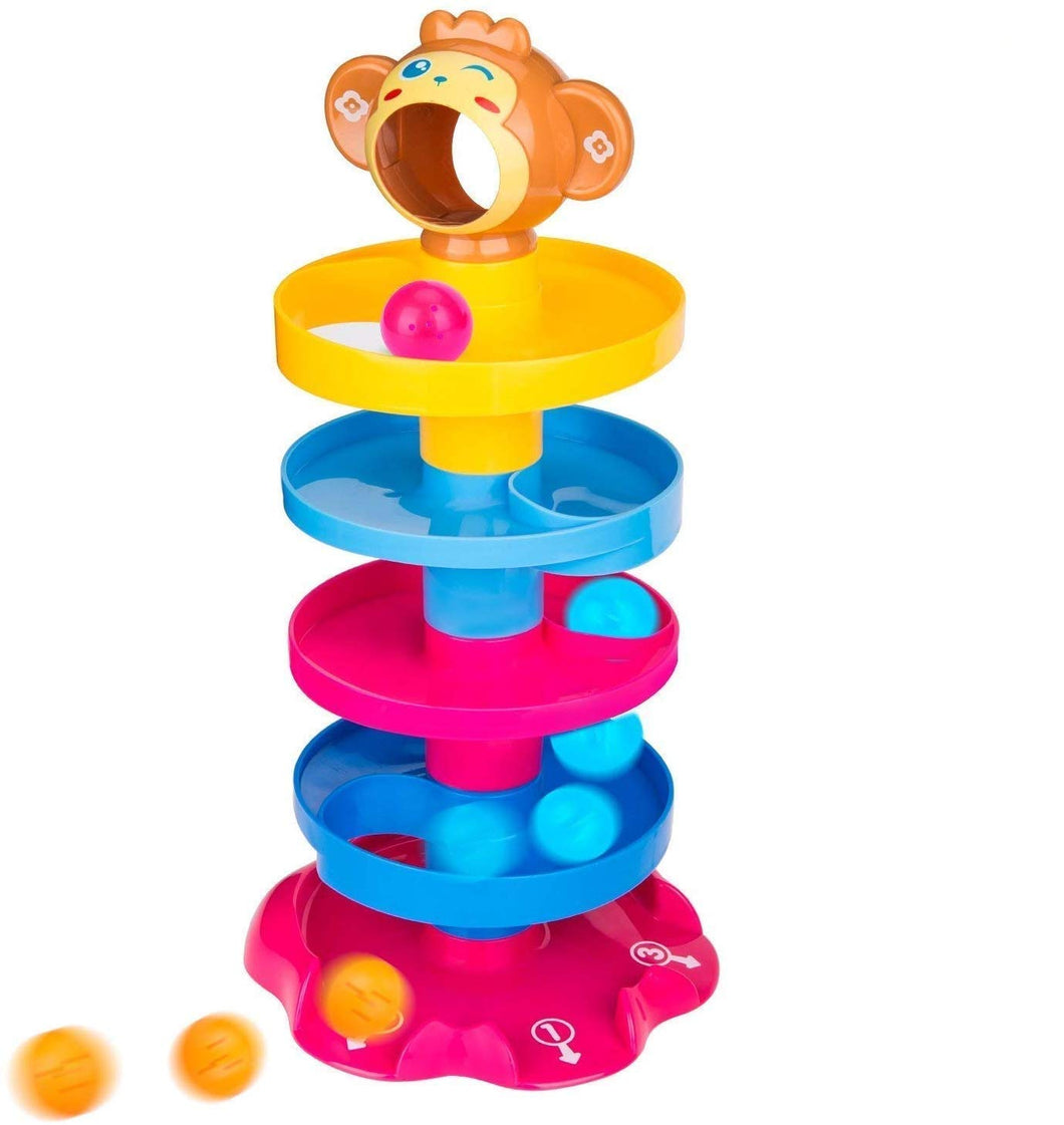 5 Layer Ball Drop and Roll Swirling Tower for Baby and Toddler Development Educational Toys