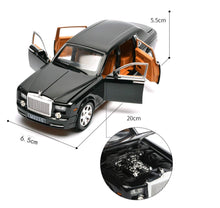 Load image into Gallery viewer, 1:24 Scale Die Cast Rolls Royce Phantom Pull Back Sedan with Blinking Lights