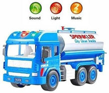 Load image into Gallery viewer, Water Sprinkler Truck Toy for Clean City with Water Spray and Light &amp; Sound Effects Pull Back Vehicles Big Size Tanker Truck for Kids