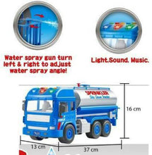 Load image into Gallery viewer, Water Sprinkler Truck Toy for Clean City with Water Spray and Light &amp; Sound Effects Pull Back Vehicles Big Size Tanker Truck for Kids