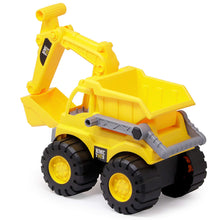 Load image into Gallery viewer, Friction Powered Dig and Dump Construction Toy for Kids | Push and Go Feature (2 in 1 Dumper and Excavator) by Zest 4 Toys- Yellow