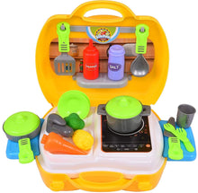 Load image into Gallery viewer, Dream Kitchen Kids Play Set Luxury Kitchen Set Cooking Toy with Briefcase and Accessories (Yellow) (26pcs)